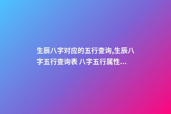 生辰八字对应的五行查询,生辰八字五行查询表 八字五行属性对照表,五行八字数字对应表-第1张-观点-玄机派